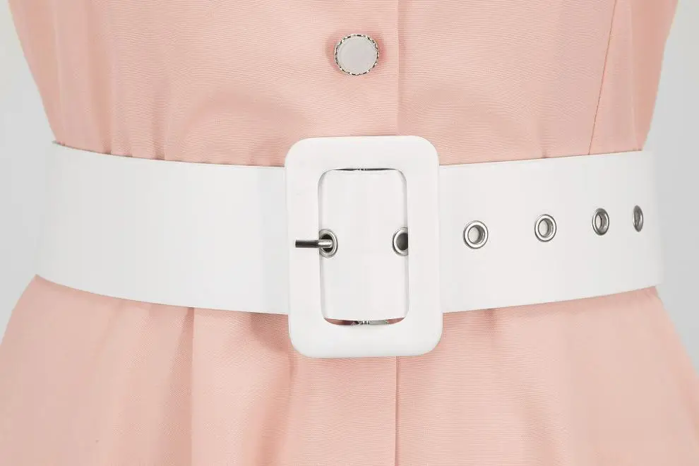 Pink 50s V-Neck Casual Party Dress — feature 16