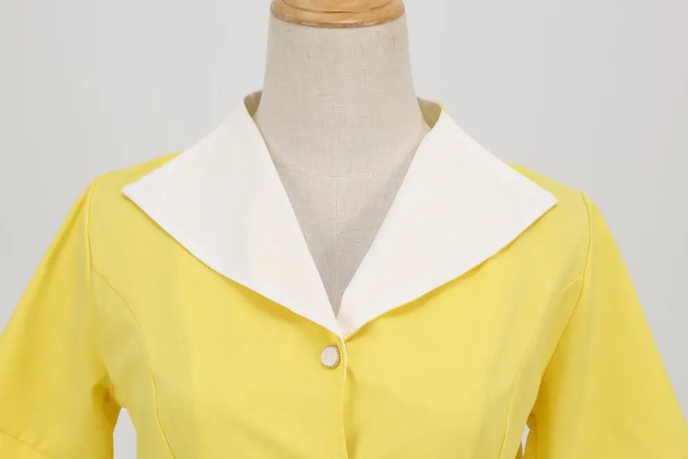 Pink 50s V-Neck Casual Party Dress — feature 6