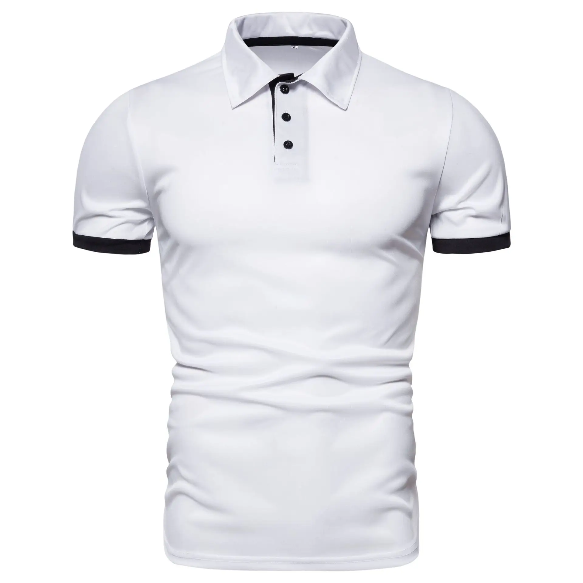 Men's Navy Blue Polo T-Shirt Short Sleeve Summer Wear - Image 8