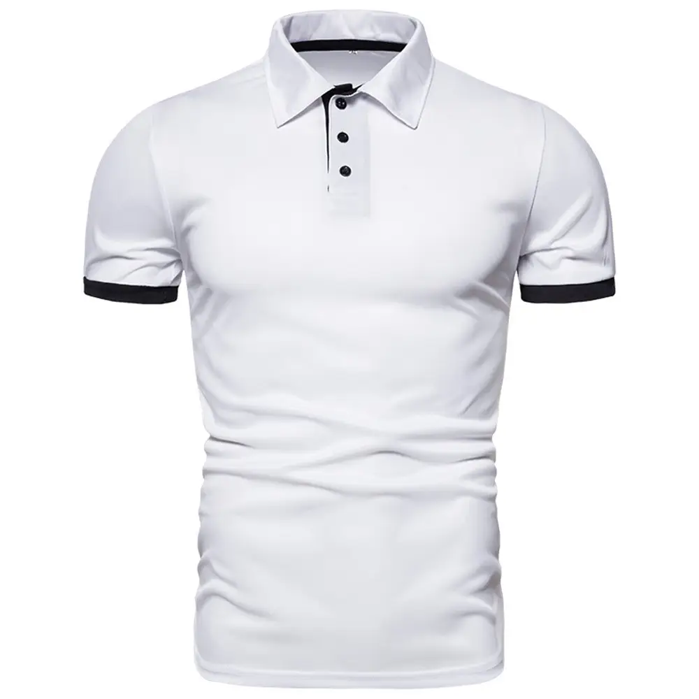Men's Navy Blue Polo T-Shirt Short Sleeve Summer Wear — feature 3