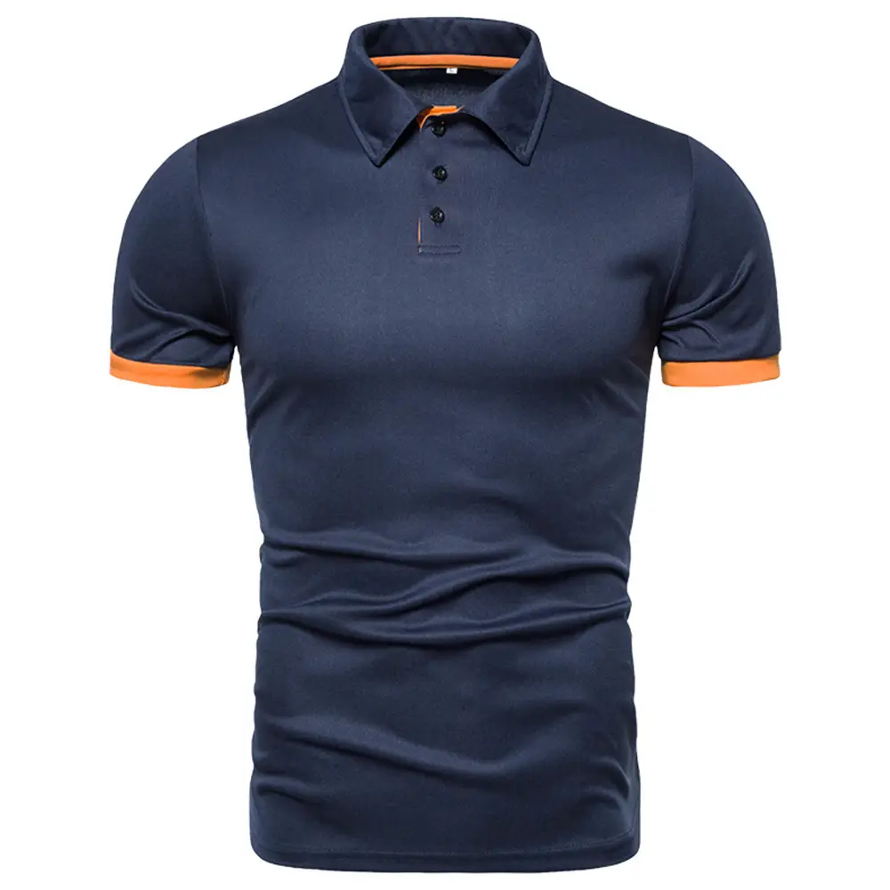 Men's Navy Blue Polo T-Shirt Short Sleeve Summer Wear - Image 6