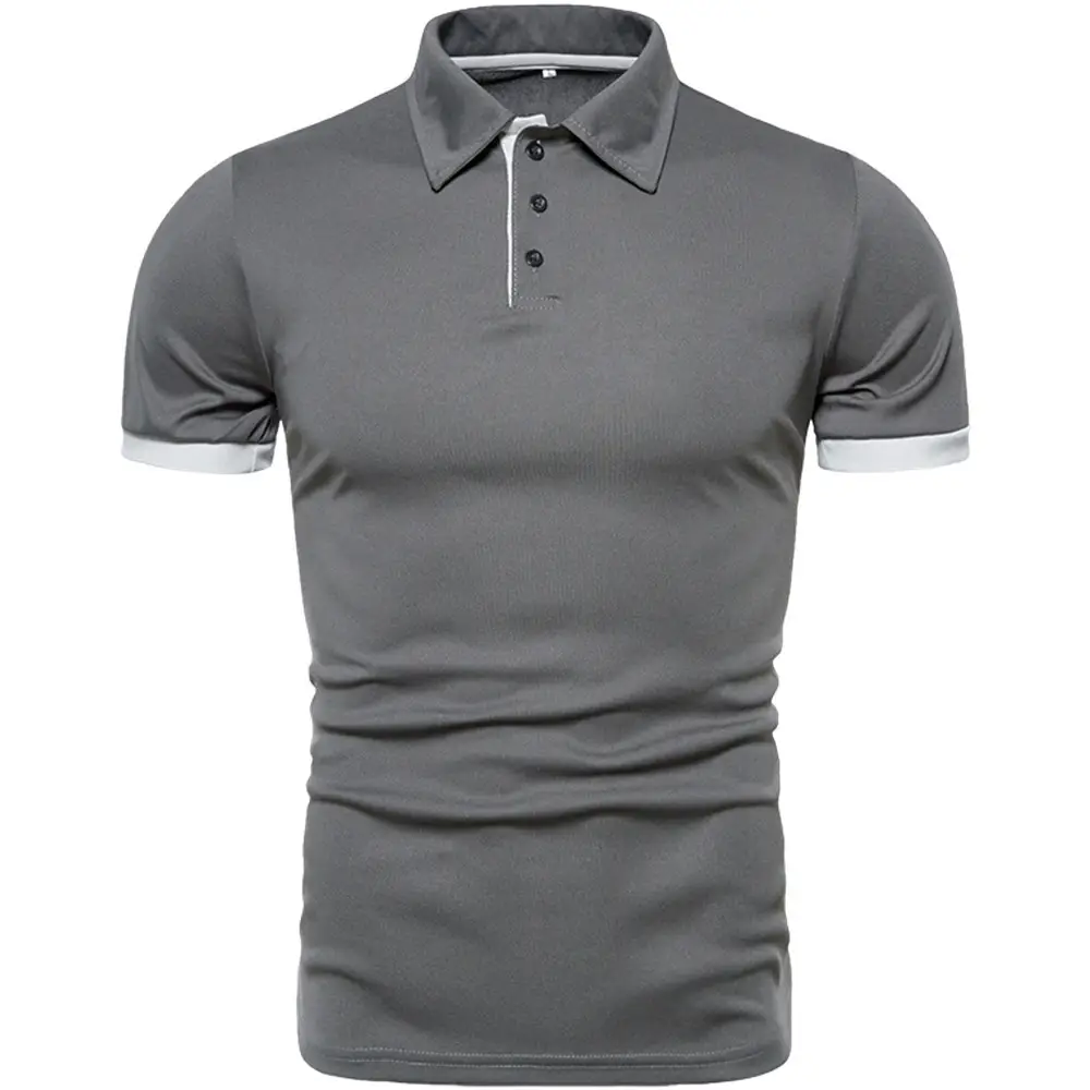Men's Navy Blue Polo T-Shirt Short Sleeve Summer Wear - Image 3