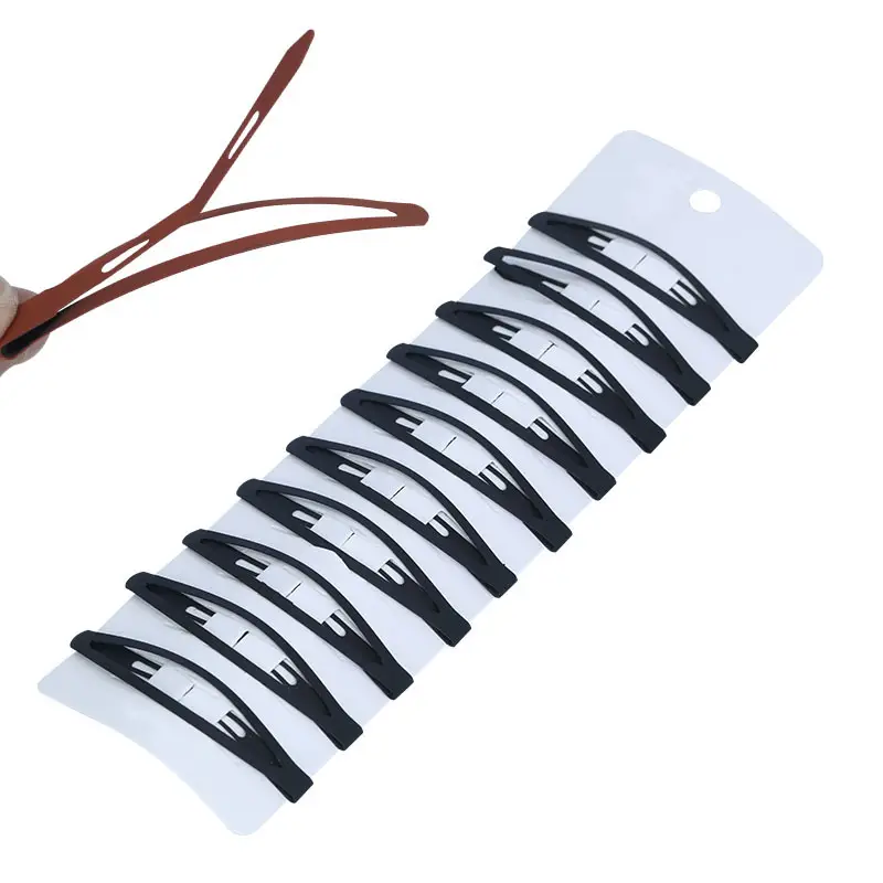 Matte Black 7.5cm Large Metal BB Clips for Girls - Image 2