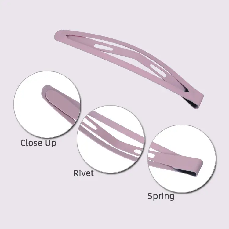 Matte Black 7.5cm Large Metal BB Clips for Girls - Image 4