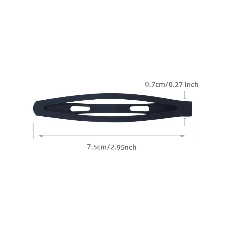 Matte Black 7.5cm Large Metal BB Clips for Girls - Image 5