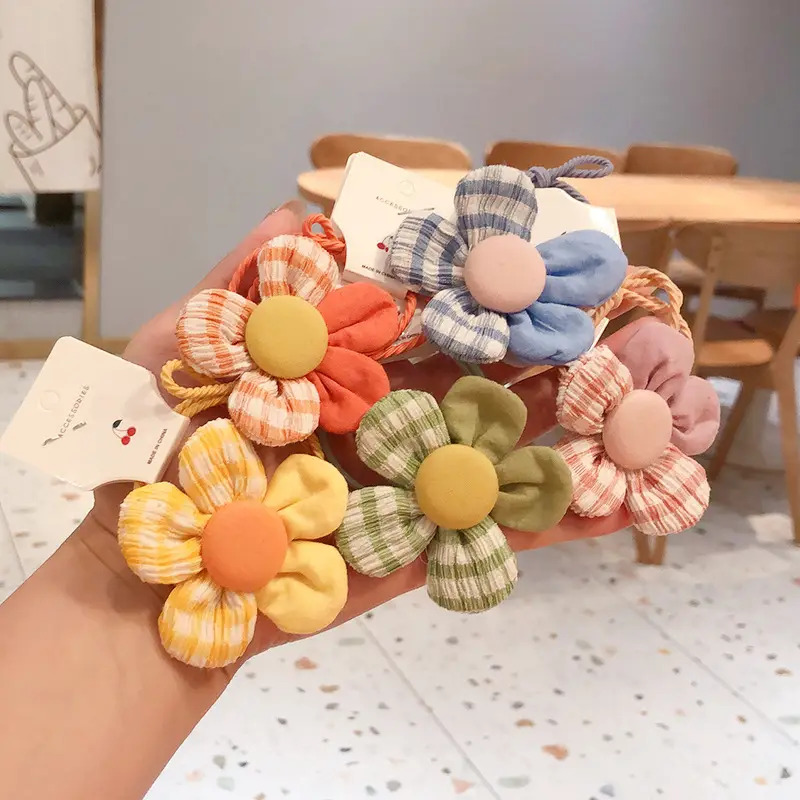 Cute Flower Plaid Hair Band for Girls Kids - Image 55