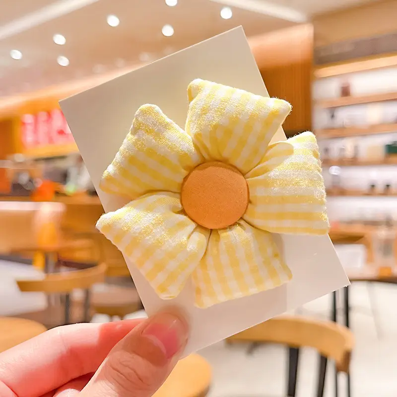 Cute Flower Plaid Hair Band for Girls Kids - Image 5
