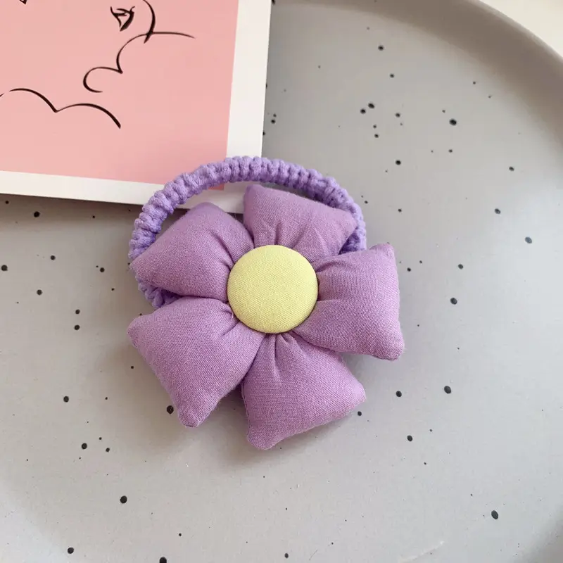 Cute Flower Plaid Hair Band for Girls Kids - Image 7