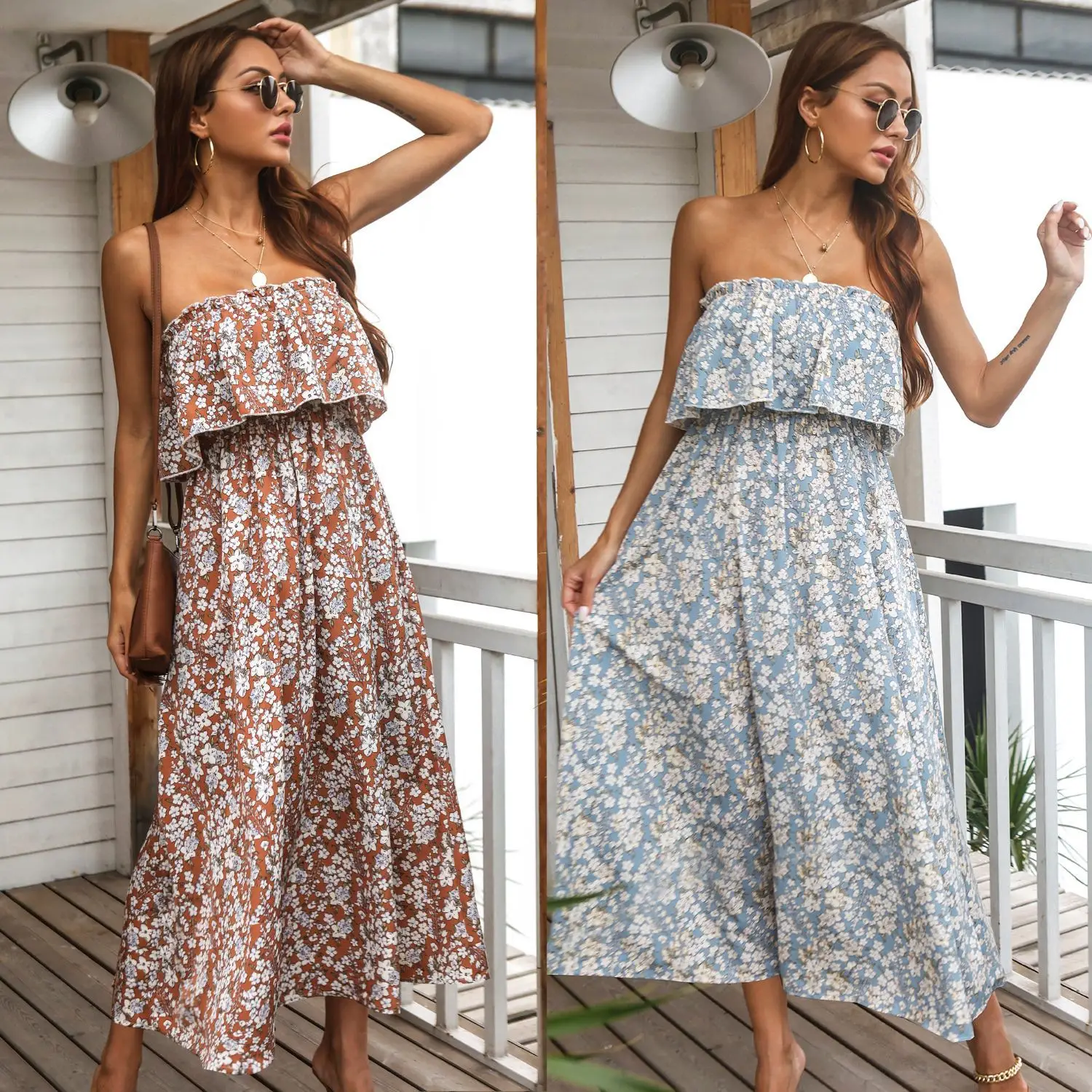 Printed Strapless Summer Dress for Women - Image 10