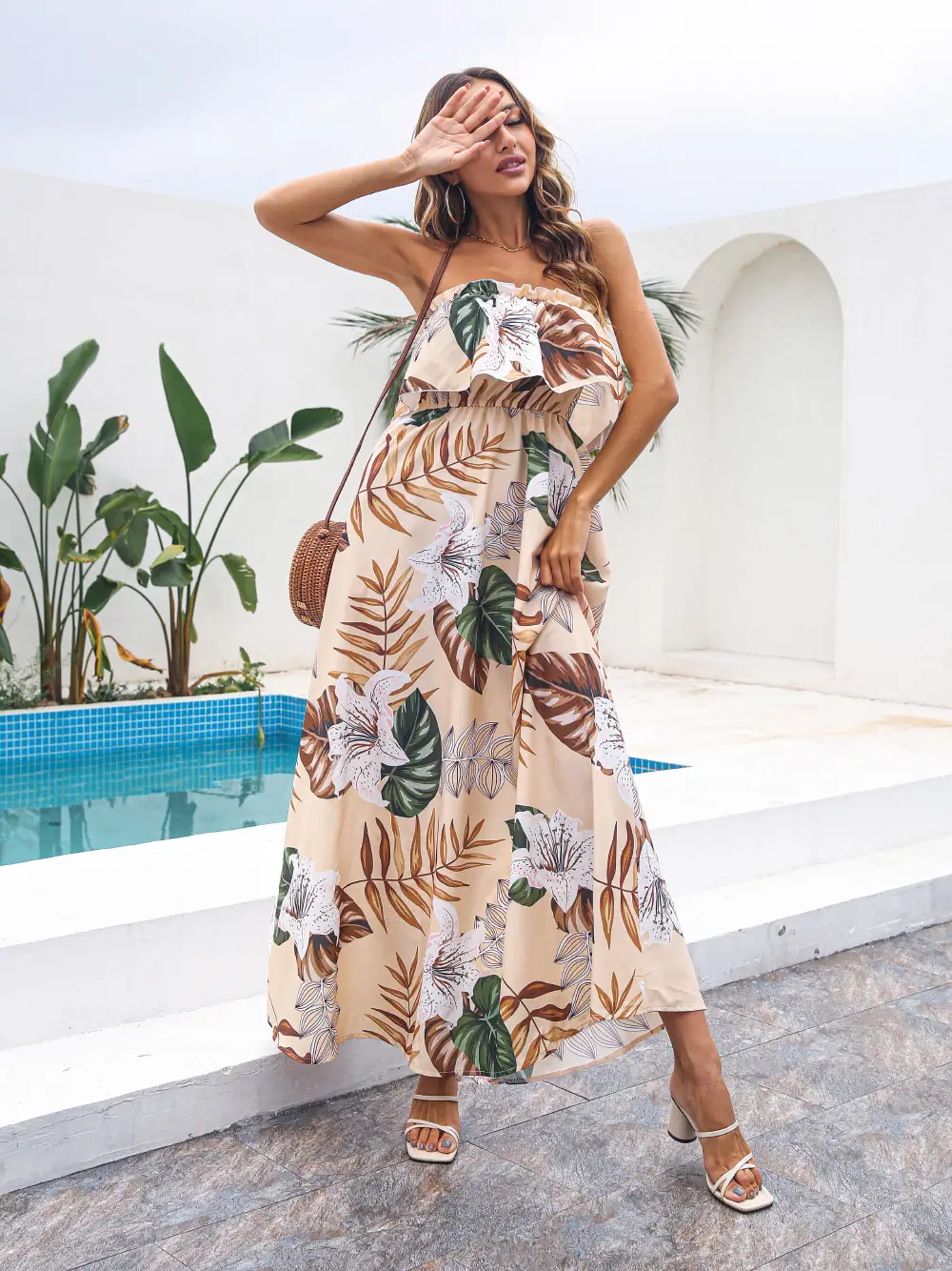 Printed Strapless Summer Dress for Women - Image 8