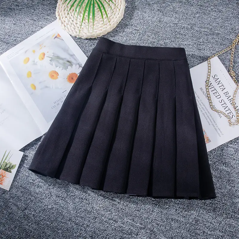 Pink Pleated Skirt Women High Waist A-Line 2022 - Image 3