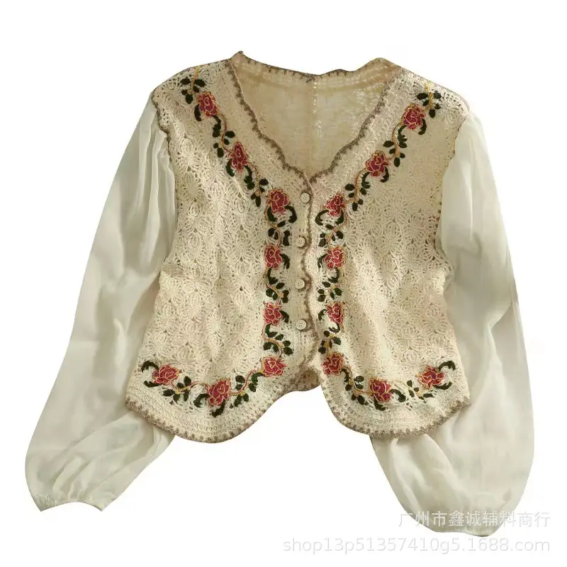 Korean Embroidered Chiffon Shirt Women Elegant All-match - Image 7