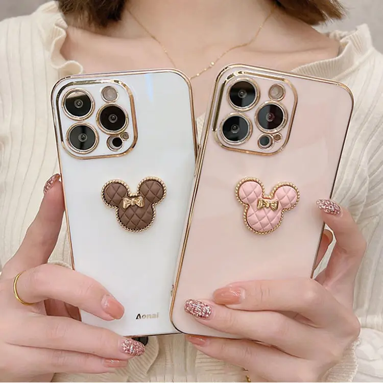 Cute Bear Head iPhone15 Case Drop Proof Silicone