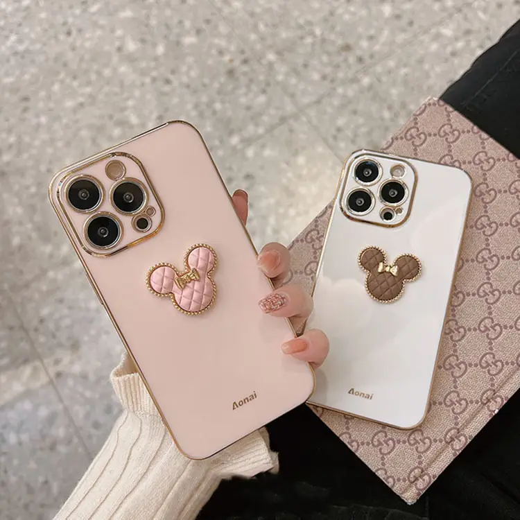 Cute Bear Head iPhone15 Case Drop Proof Silicone
