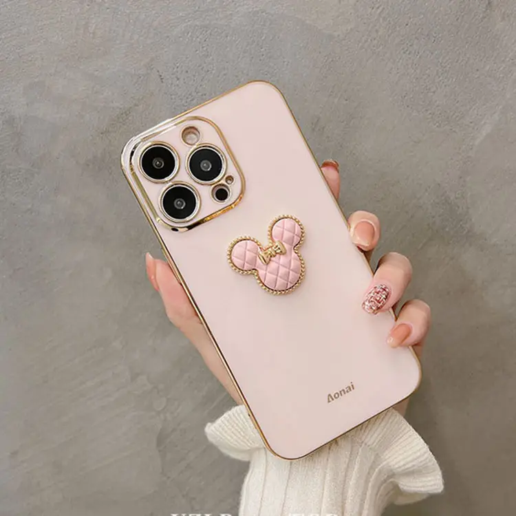 Cute Bear Head iPhone15 Case Drop Proof Silicone
