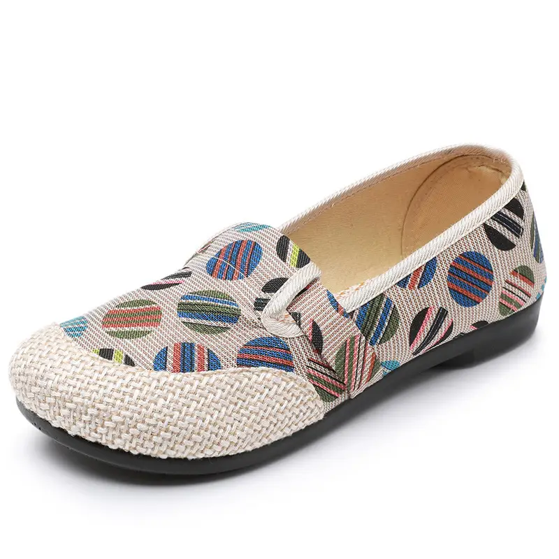 Women's Printed Linen Slip-on Shoes for Summer - Image 7