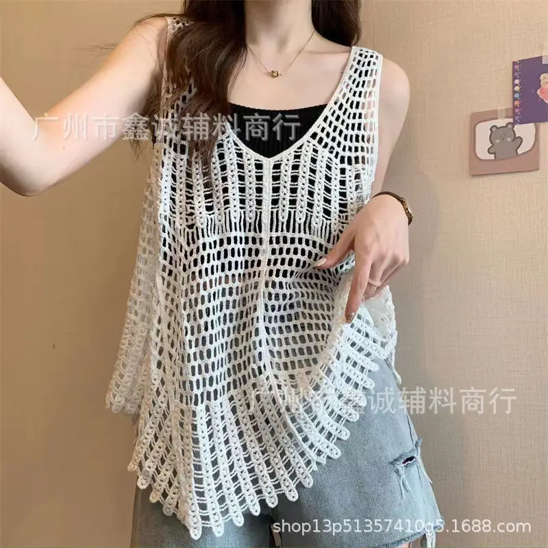 New V-neck Knitted V-Neck Vest Women's Elegant Stacked Top - Image 11