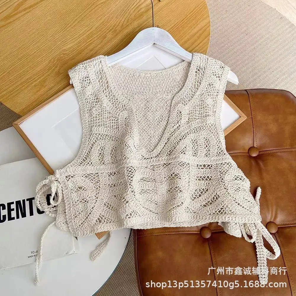 New V-neck Knitted V-Neck Vest Women's Elegant Stacked Top - Image 2