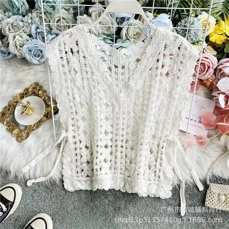 New V-neck Knitted V-Neck Vest Women's Elegant Stacked Top - Image 22