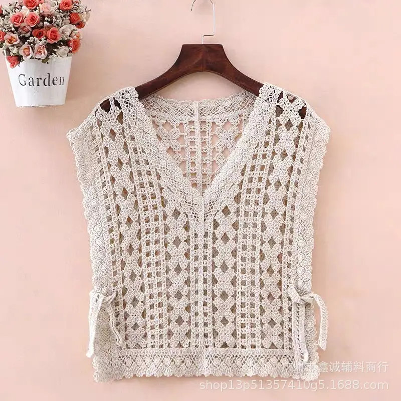 New V-neck Knitted V-Neck Vest Women's Elegant Stacked Top - Image 23