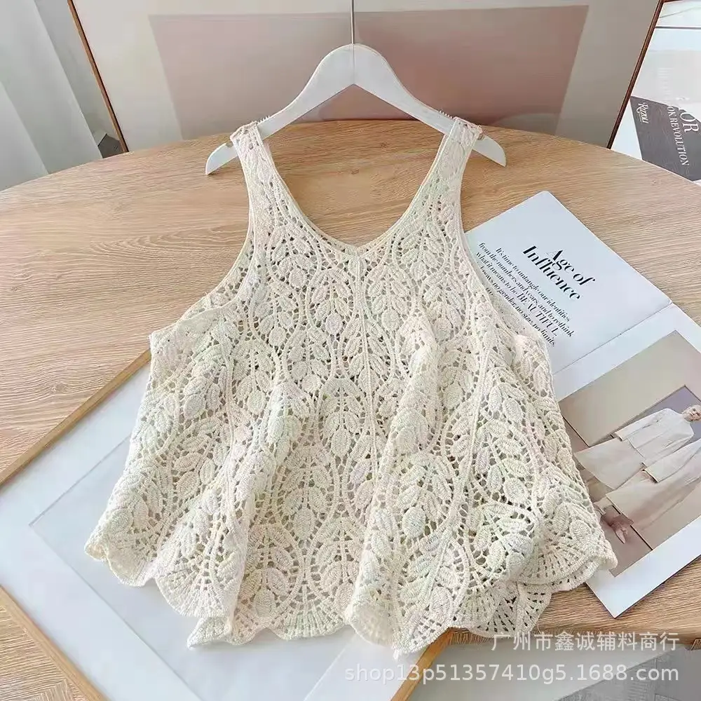 New V-neck Knitted V-Neck Vest Women's Elegant Stacked Top - Image 8