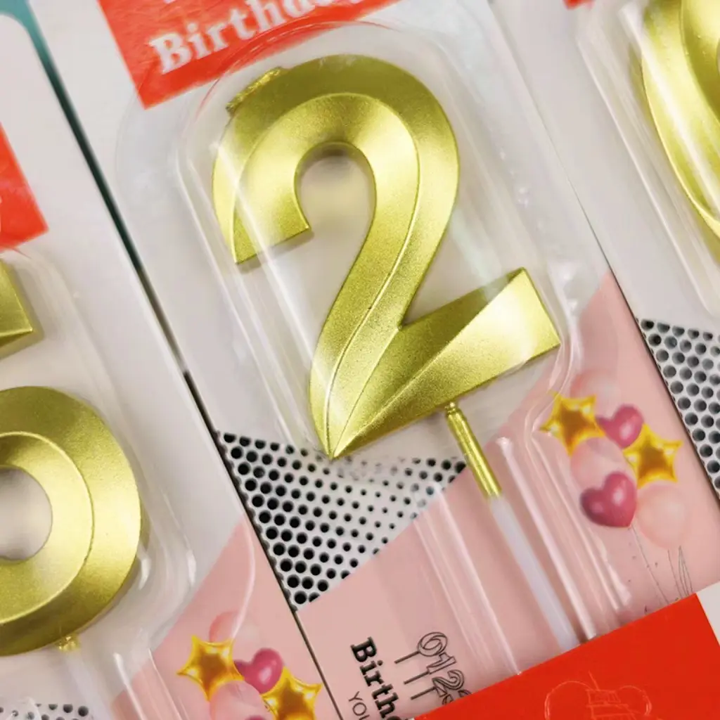 Wholesale Opera House Birthday Candle Golden Figures 0-9 Smokeless Birthday Cake Party Baking Dessert Candle Insert
