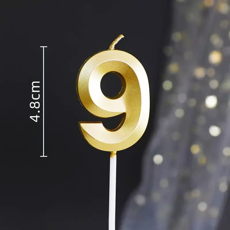 Wholesale Opera House Birthday Candle Golden Figures 0-9 Smokeless Birthday Cake Party Baking Dessert Candle Insert