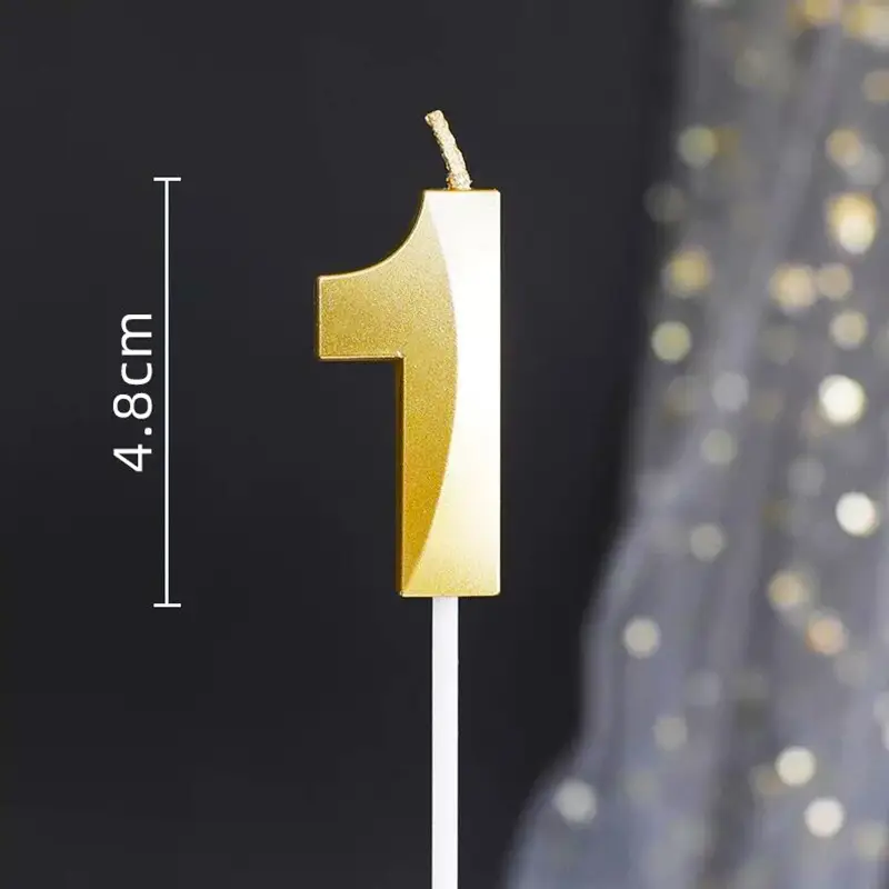 Wholesale Opera House Birthday Candle Golden Figures 0-9 Smokeless Birthday Cake Party Baking Dessert Candle Insert