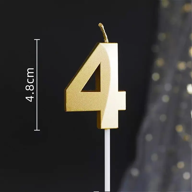 Wholesale Opera House Birthday Candle Golden Figures 0-9 Smokeless Birthday Cake Party Baking Dessert Candle Insert