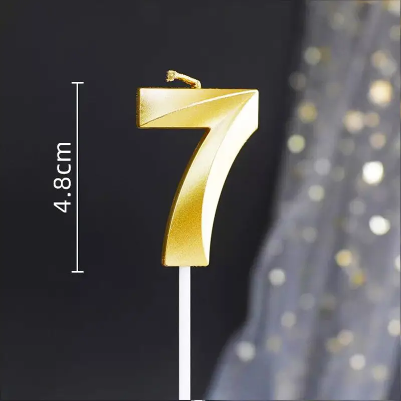 Wholesale Opera House Birthday Candle Golden Figures 0-9 Smokeless Birthday Cake Party Baking Dessert Candle Insert