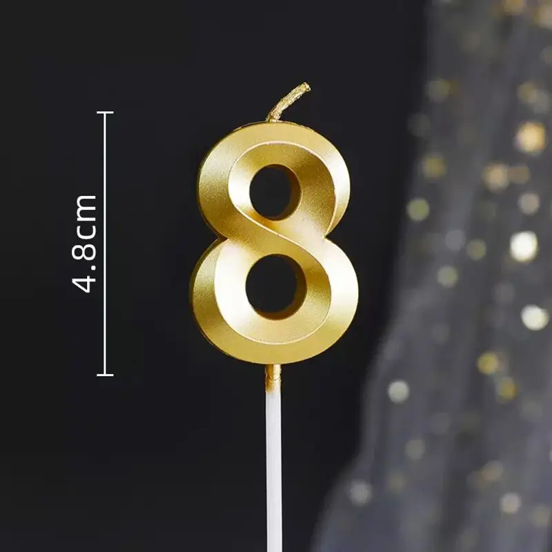 Wholesale Opera House Birthday Candle Golden Figures 0-9 Smokeless Birthday Cake Party Baking Dessert Candle Insert