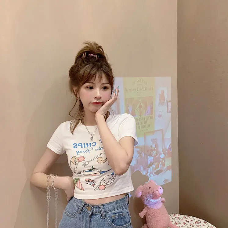 Women Slim Fit Crop Top T-Shirt Summer 2025 - Image 5