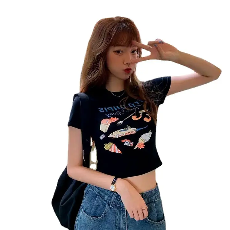 Women Slim Fit Crop Top T-Shirt Summer 2025 - Image 7