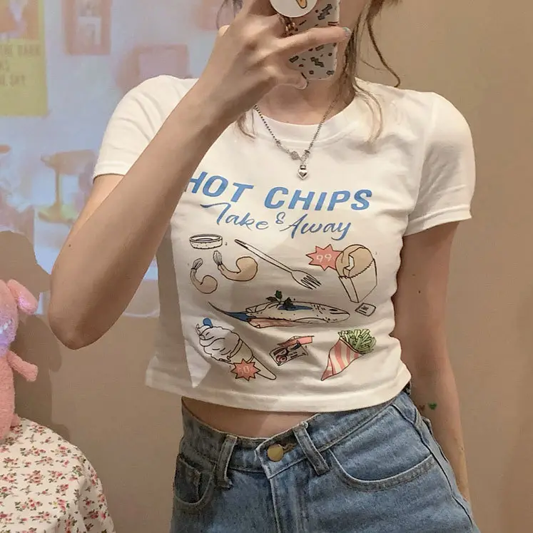 Women Slim Fit Crop Top T-Shirt Summer 2025 - Image 2