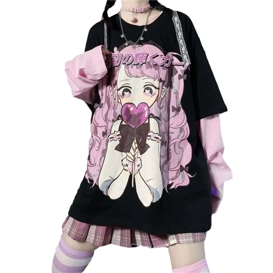 Women 2022 Velvet T-Shirt with Pink Bear Print