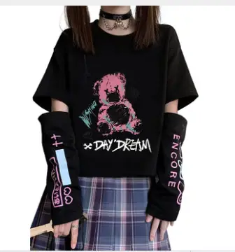 Women 2022 Velvet T-Shirt with Pink Bear Print
