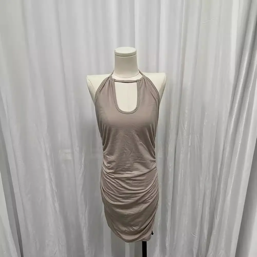 Black Lace-Up Halterneck Dress 2025 - Image 8