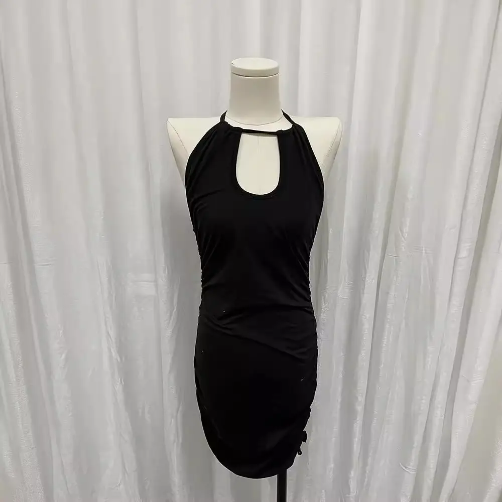 Black Lace-Up Halterneck Dress 2025 - Image 9