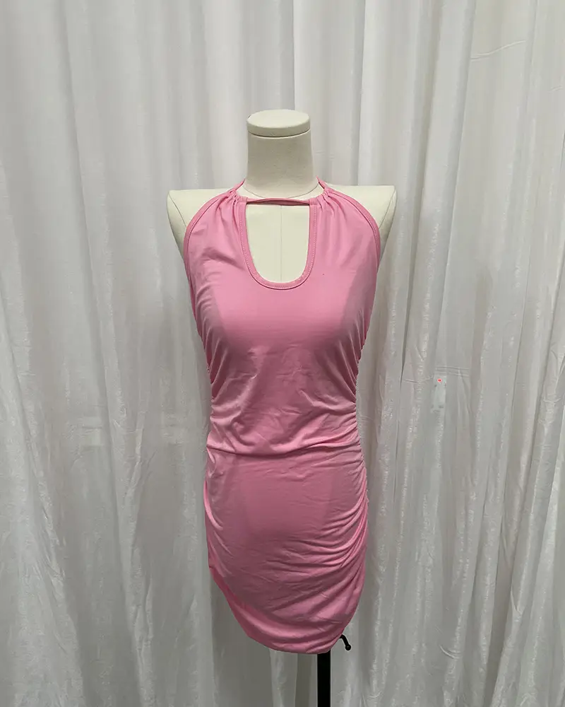 Black Lace-Up Halterneck Dress 2025 - Image 2