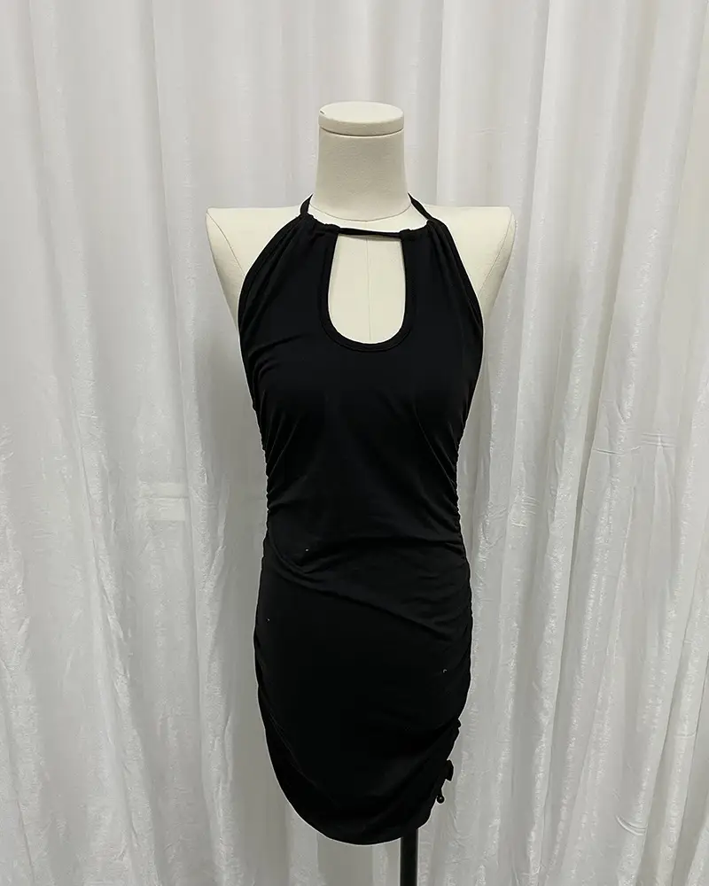 Black Lace-Up Halterneck Dress 2025 - Image 5