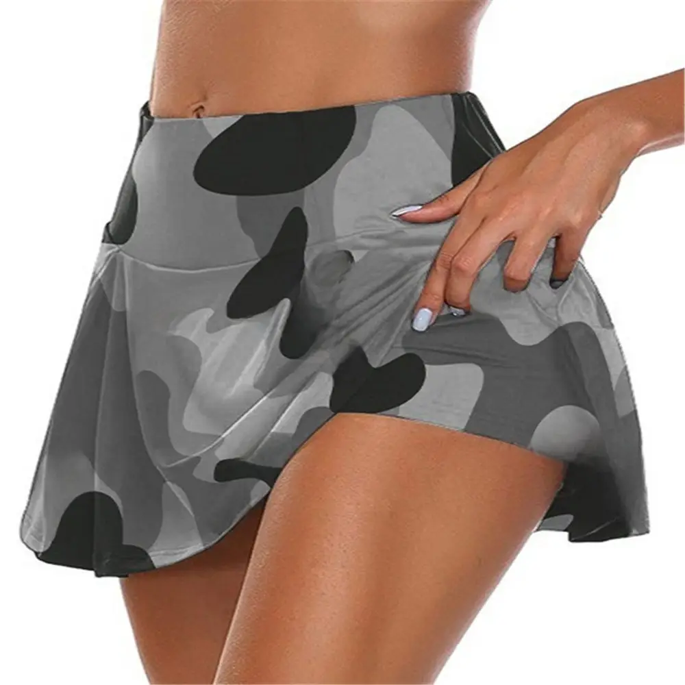 Black Fake Two-Piece Skirt Shorts for Women - Image 24