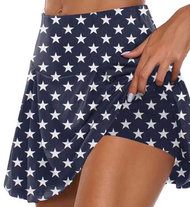 Black Fake Two-Piece Skirt Shorts for Women - Image 43