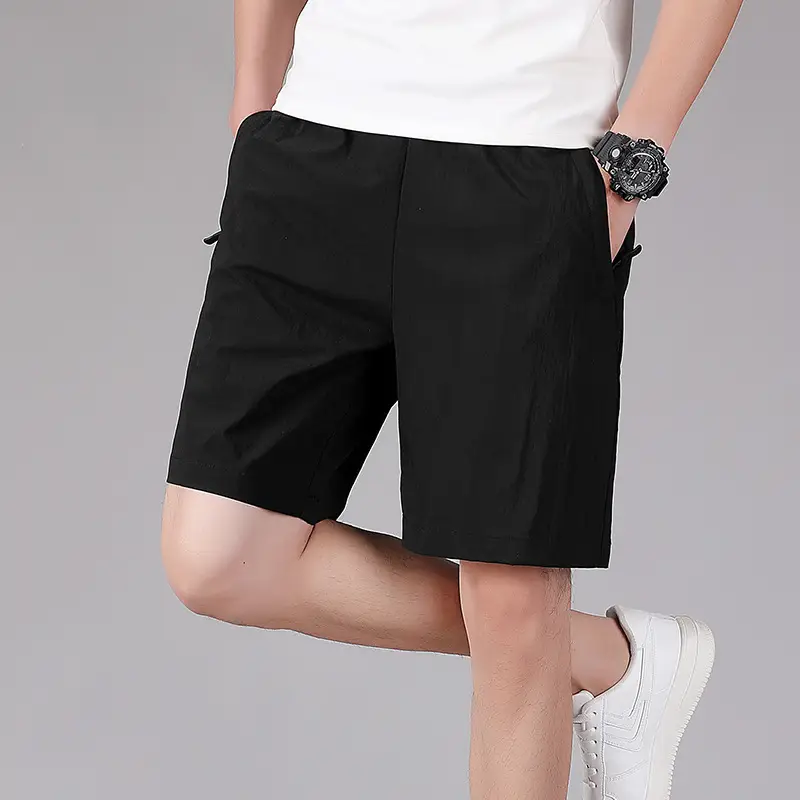 Men Black Loose Fit Sports Shorts Plus Size 160kg