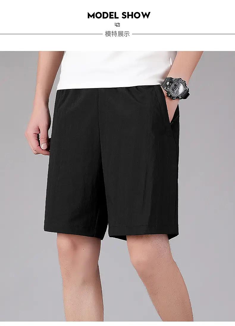 Men Black Loose Fit Sports Shorts Plus Size 160kg — feature 44