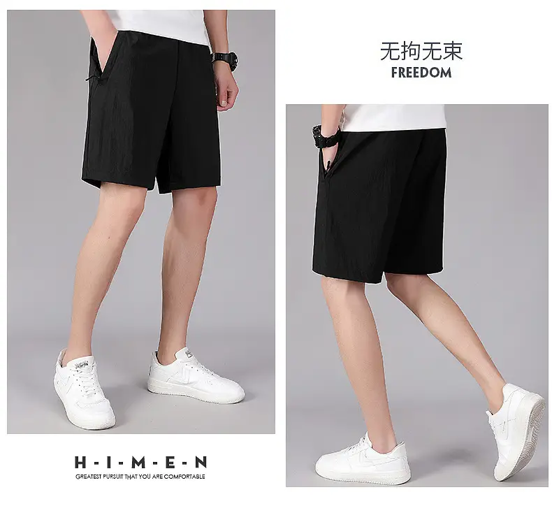 Men Black Loose Fit Sports Shorts Plus Size 160kg — feature 45