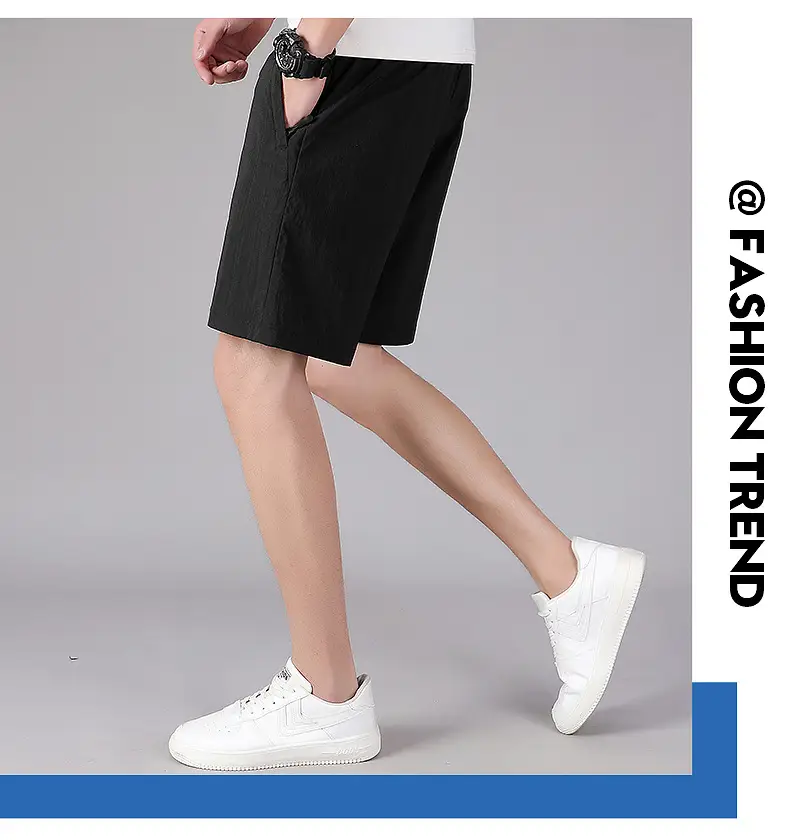 Men Black Loose Fit Sports Shorts Plus Size 160kg — feature 47