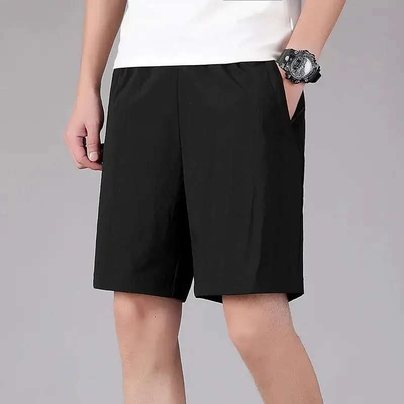 Men Black Loose Fit Sports Shorts Plus Size 160kg