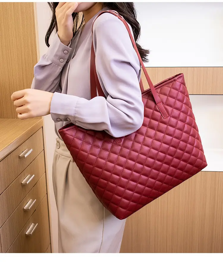 2022 Women Embroidered Tote Bag Black White Pink Large Capacity — feature 11