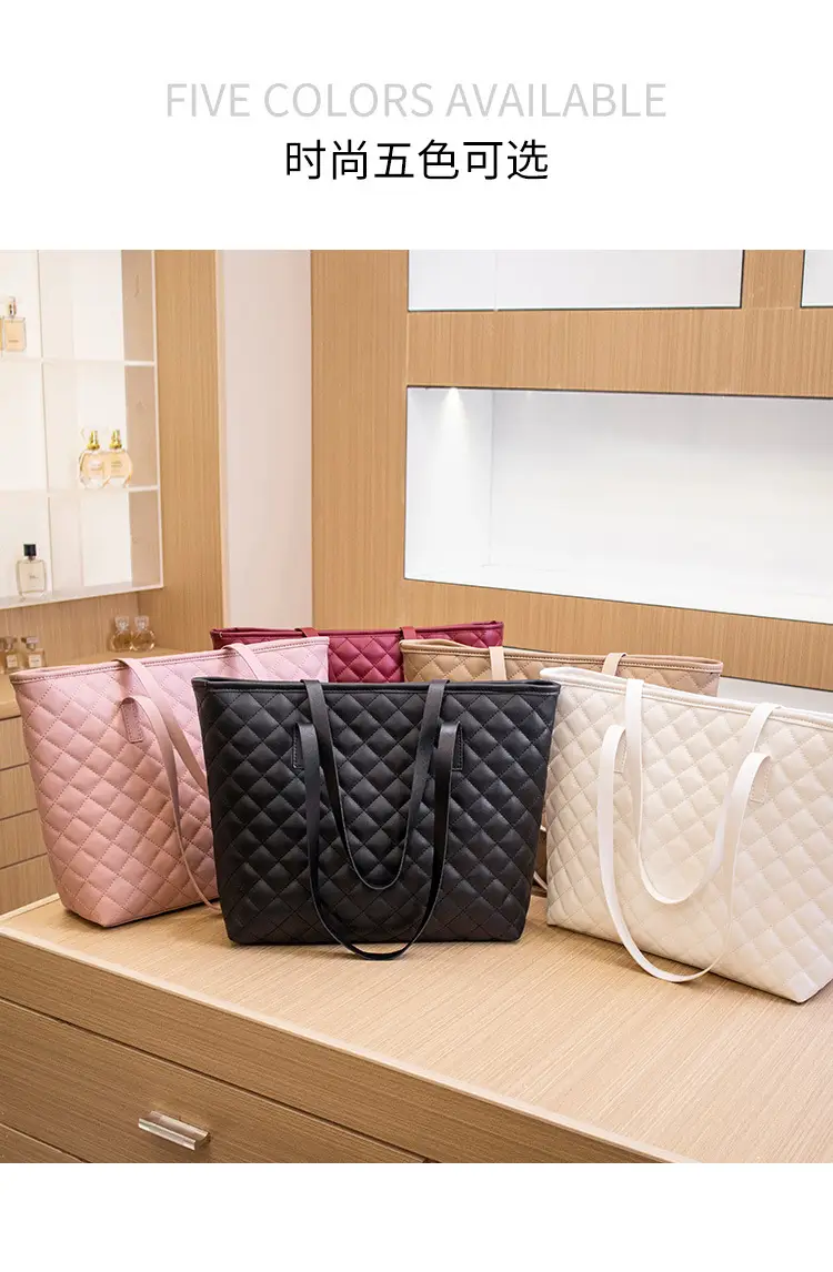 2022 Women Embroidered Tote Bag Black White Pink Large Capacity — feature 6