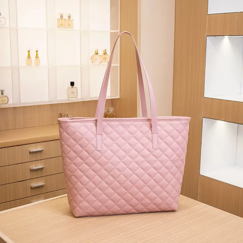 2022 Women Embroidered Tote Bag Black White Pink Large Capacity - Image 4